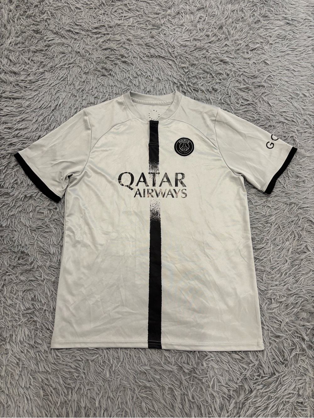 Paris St. Germain Men Grey Lionel Messi Soccer Football Jersey Qatar Airways 2XL